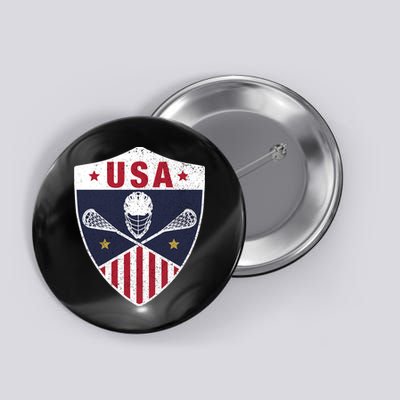 Retro American Lacrosse I Proud USA Lax Player Gift Button