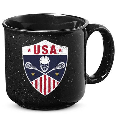 Retro American Lacrosse I Proud USA Lax Player Gift 15oz Campfire Ceramic Mug