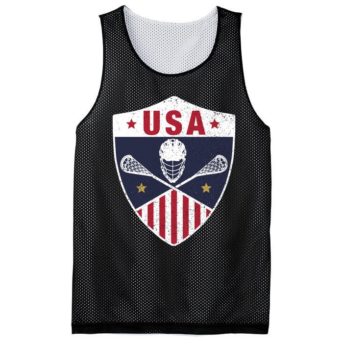 Retro American Lacrosse I Proud USA Lax Player Gift Mesh Reversible Basketball Jersey Tank