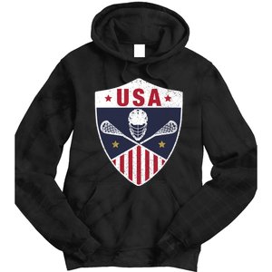 Retro American Lacrosse I Proud USA Lax Player Gift Tie Dye Hoodie