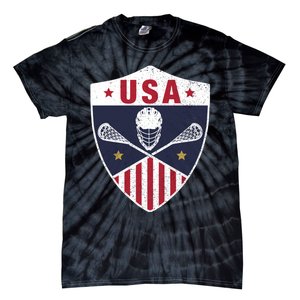 Retro American Lacrosse I Proud USA Lax Player Gift Tie-Dye T-Shirt