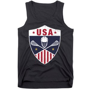 Retro American Lacrosse I Proud USA Lax Player Gift Tank Top