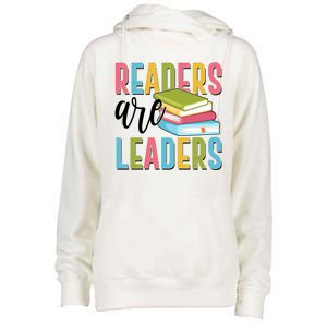 Readers Are Leaders Book Lover Womens Funnel Neck Pullover Hood