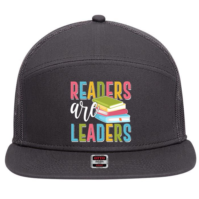 Readers Are Leaders Book Lover 7 Panel Mesh Trucker Snapback Hat