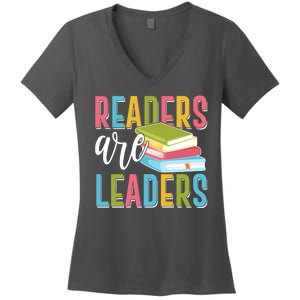 Readers Are Leaders Book Lover Women's V-Neck T-Shirt