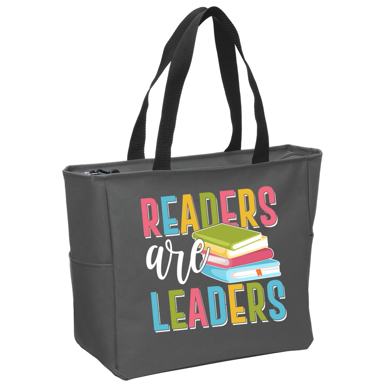 Readers Are Leaders Book Lover Zip Tote Bag