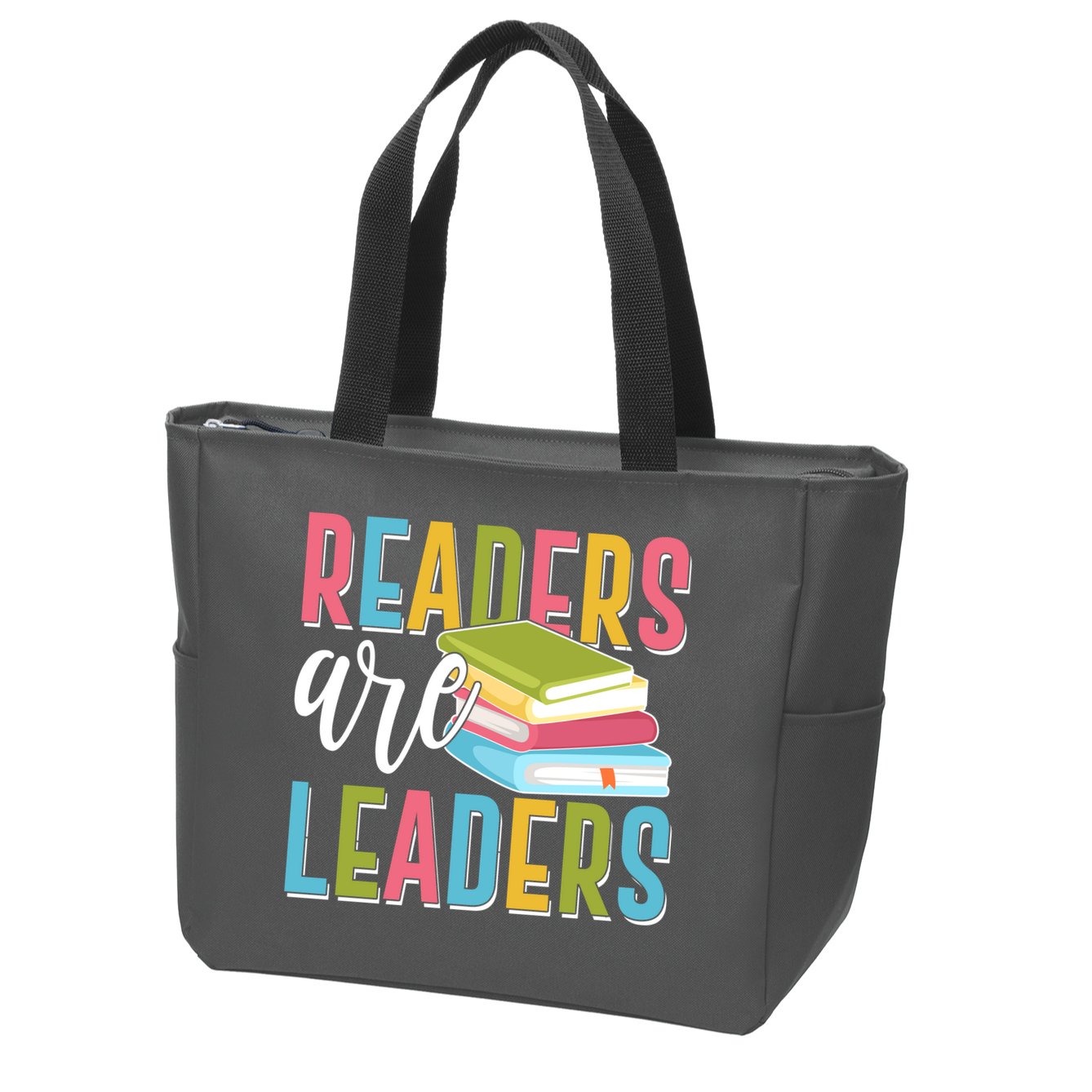 Readers Are Leaders Book Lover Zip Tote Bag