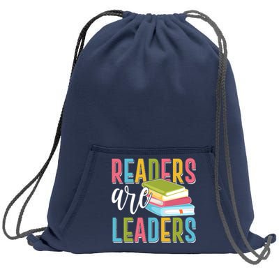 Readers Are Leaders Book Lover Sweatshirt Cinch Pack Bag