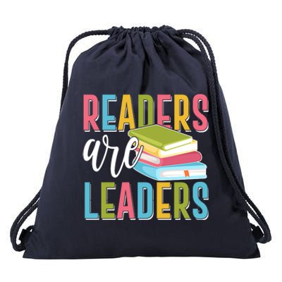 Readers Are Leaders Book Lover Drawstring Bag