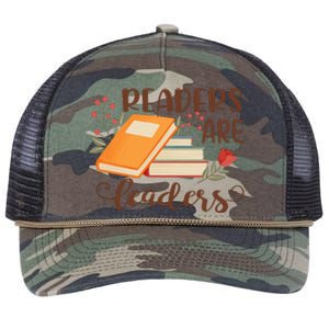 Readers Are Leaders Reading Books Gift Retro Rope Trucker Hat Cap