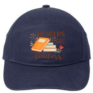 Readers Are Leaders Reading Books Gift 7-Panel Snapback Hat