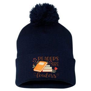 Readers Are Leaders Reading Books Gift Pom Pom 12in Knit Beanie