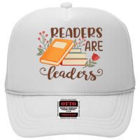 Readers Are Leaders Reading Books Gift High Crown Mesh Back Trucker Hat