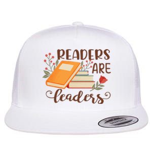 Readers Are Leaders Reading Books Gift Flat Bill Trucker Hat