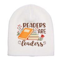 Readers Are Leaders Reading Books Gift Short Acrylic Beanie