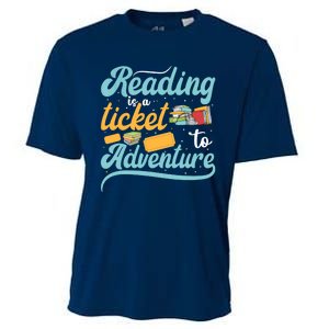 Reading Adventure Library Student Teacher Book Cooling Performance Crew T-Shirt