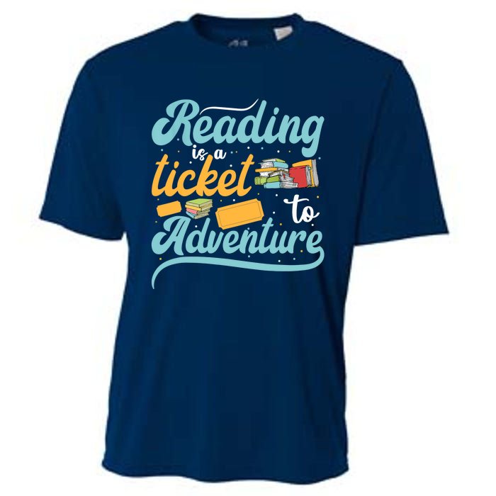 Reading Adventure Library Student Teacher Book Cooling Performance Crew T-Shirt