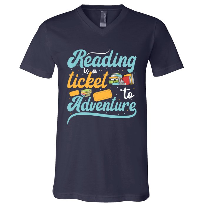 Reading Adventure Library Student Teacher Book V-Neck T-Shirt