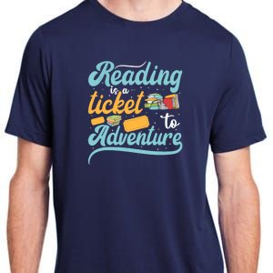 Reading Adventure Library Student Teacher Book Adult ChromaSoft Performance T-Shirt