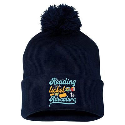 Reading Adventure Library Student Teacher Book Pom Pom 12in Knit Beanie