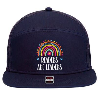 Readers Are Leaders Rainbow Book Lovers 7 Panel Mesh Trucker Snapback Hat