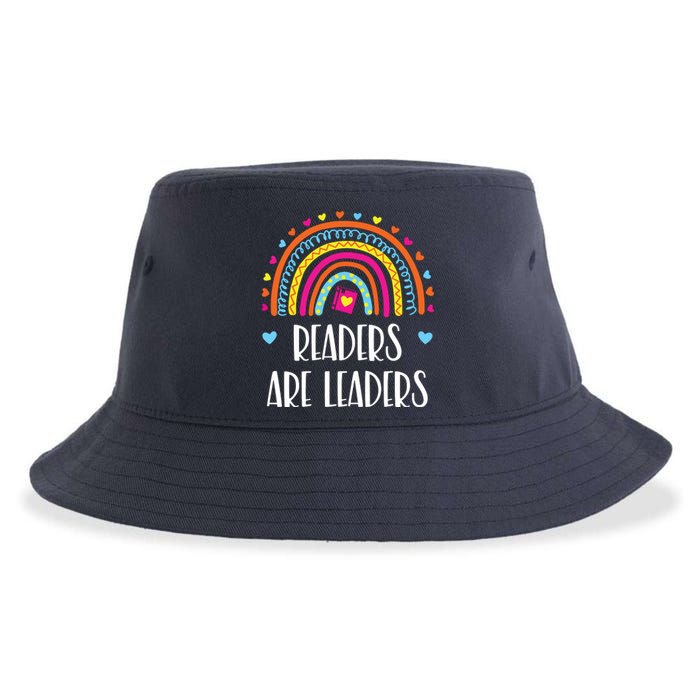 Readers Are Leaders Rainbow Book Lovers Sustainable Bucket Hat