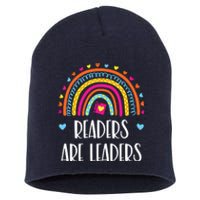 Readers Are Leaders Rainbow Book Lovers Short Acrylic Beanie