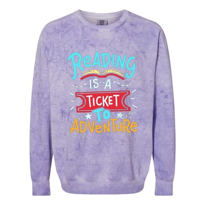 Reading Adventure Library Student Teacher Book Gift Colorblast Crewneck Sweatshirt