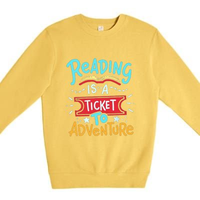 Reading Adventure Library Student Teacher Book Gift Premium Crewneck Sweatshirt