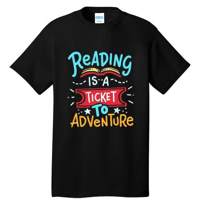 Reading Adventure Library Student Teacher Book Gift Tall T-Shirt