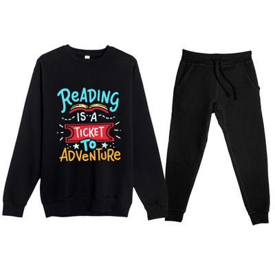 Reading Adventure Library Student Teacher Book Gift Premium Crewneck Sweatsuit Set