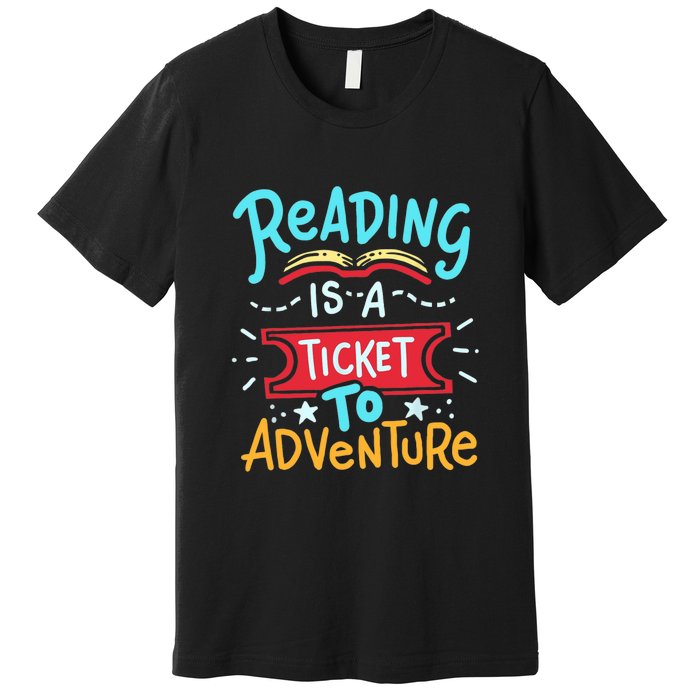 Reading Adventure Library Student Teacher Book Gift Premium T-Shirt