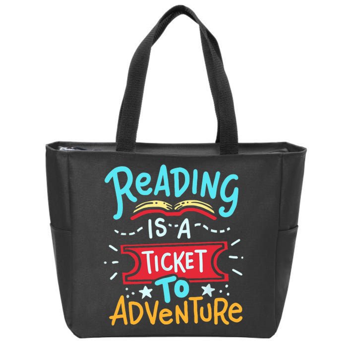 Reading Adventure Library Student Teacher Book Gift Zip Tote Bag