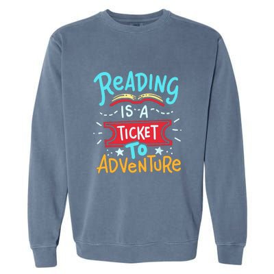 Reading Adventure Library Student Teacher Book Gift Garment-Dyed Sweatshirt