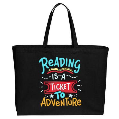 Reading Adventure Library Student Teacher Book Gift Cotton Canvas Jumbo Tote