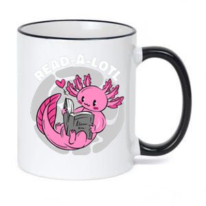 Read A Lotl Axolotl Cute Funny Reading Book Lover 11oz Black Color Changing Mug