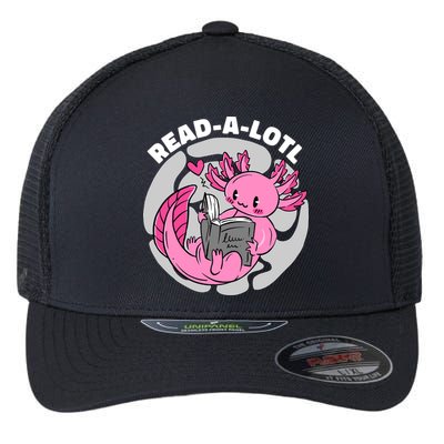 Read A Lotl Axolotl Cute Funny Reading Book Lover Flexfit Unipanel Trucker Cap