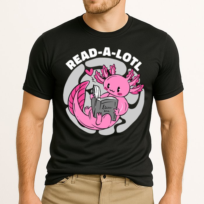 Read A Lotl Axolotl Cute Funny Reading Book Lover Performance Shirt