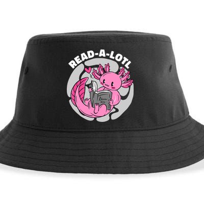 Read A Lotl Axolotl Cute Funny Reading Book Lover Sustainable Bucket Hat