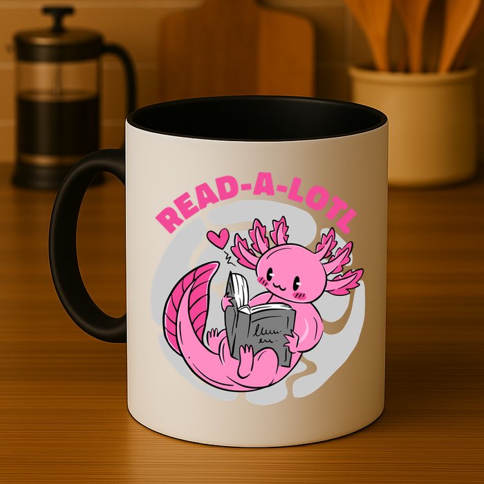 Read A Lotl Axolotl Cute Funny Reading Book Lover Mug