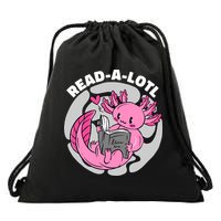 Read A Lotl Axolotl Cute Funny Reading Book Lover Drawstring Bag