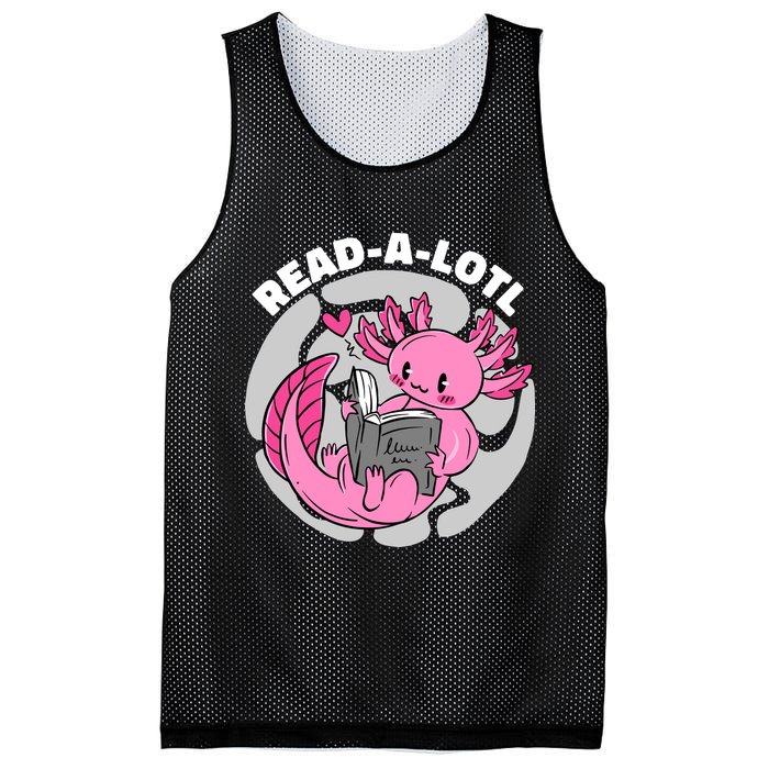 Read A Lotl Axolotl Cute Funny Reading Book Lover Mesh Reversible Basketball Jersey Tank