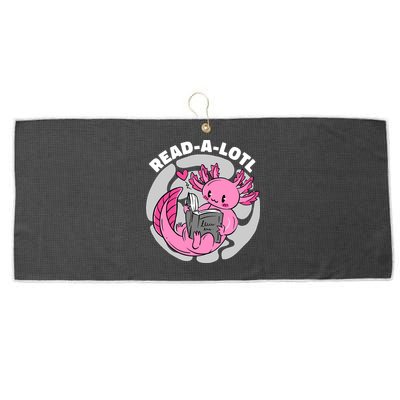 Read A Lotl Axolotl Cute Funny Reading Book Lover Large Microfiber Waffle Golf Towel