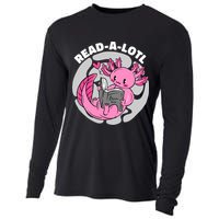 Read A Lotl Axolotl Cute Funny Reading Book Lover Cooling Performance Long Sleeve Crew