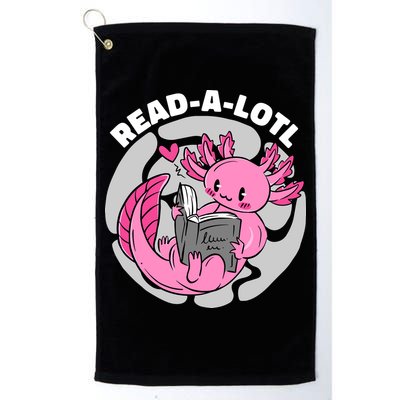 Read A Lotl Axolotl Cute Funny Reading Book Lover Golf Towel