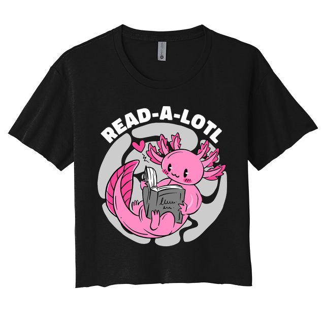 Read A Lotl Axolotl Cute Funny Reading Book Lover Crop Top
