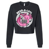 Read A Lotl Axolotl Cute Funny Reading Book Lover Cropped Pullover Crew