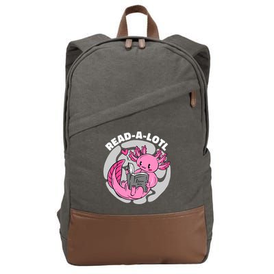Read A Lotl Axolotl Cute Funny Reading Book Lover Cotton Canvas Backpack