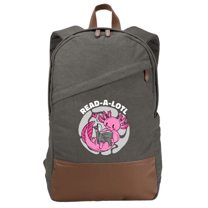 Read A Lotl Axolotl Cute Funny Reading Book Lover Cotton Canvas Backpack