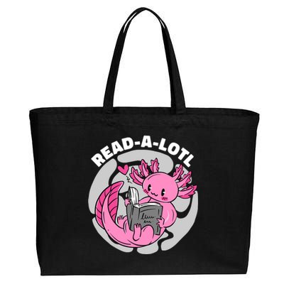 Read A Lotl Axolotl Cute Funny Reading Book Lover Cotton Canvas Jumbo Tote